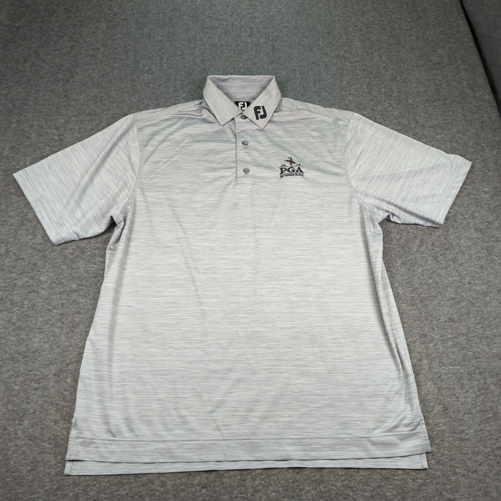 Footjoy Shirt Mens Large Gray Bethpage Black PGA 2019 Performance Stretch